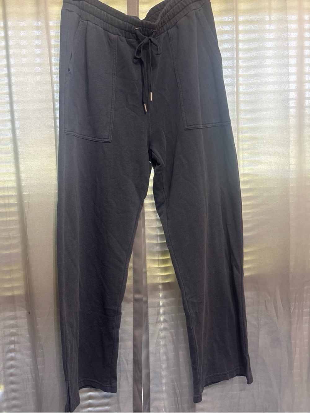 C.C Men's Black Drawstring Joggers with Patch Pockets